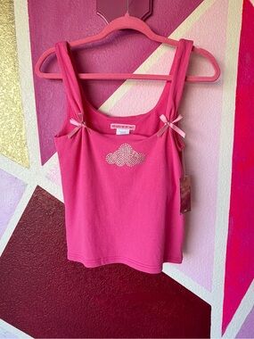 Megan Moroney "Cloud 9" Pink Bow Graphic Tank Top